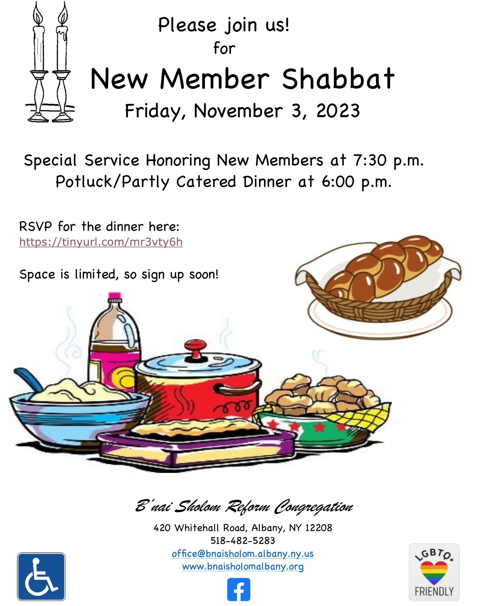 New member dinner/service flyer