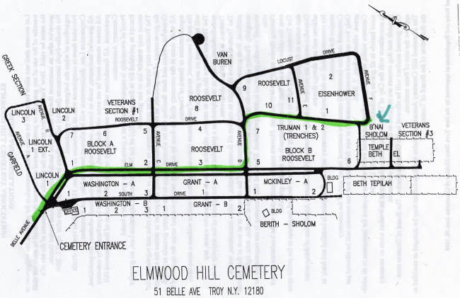 Map of Elwood Hill Cemetary