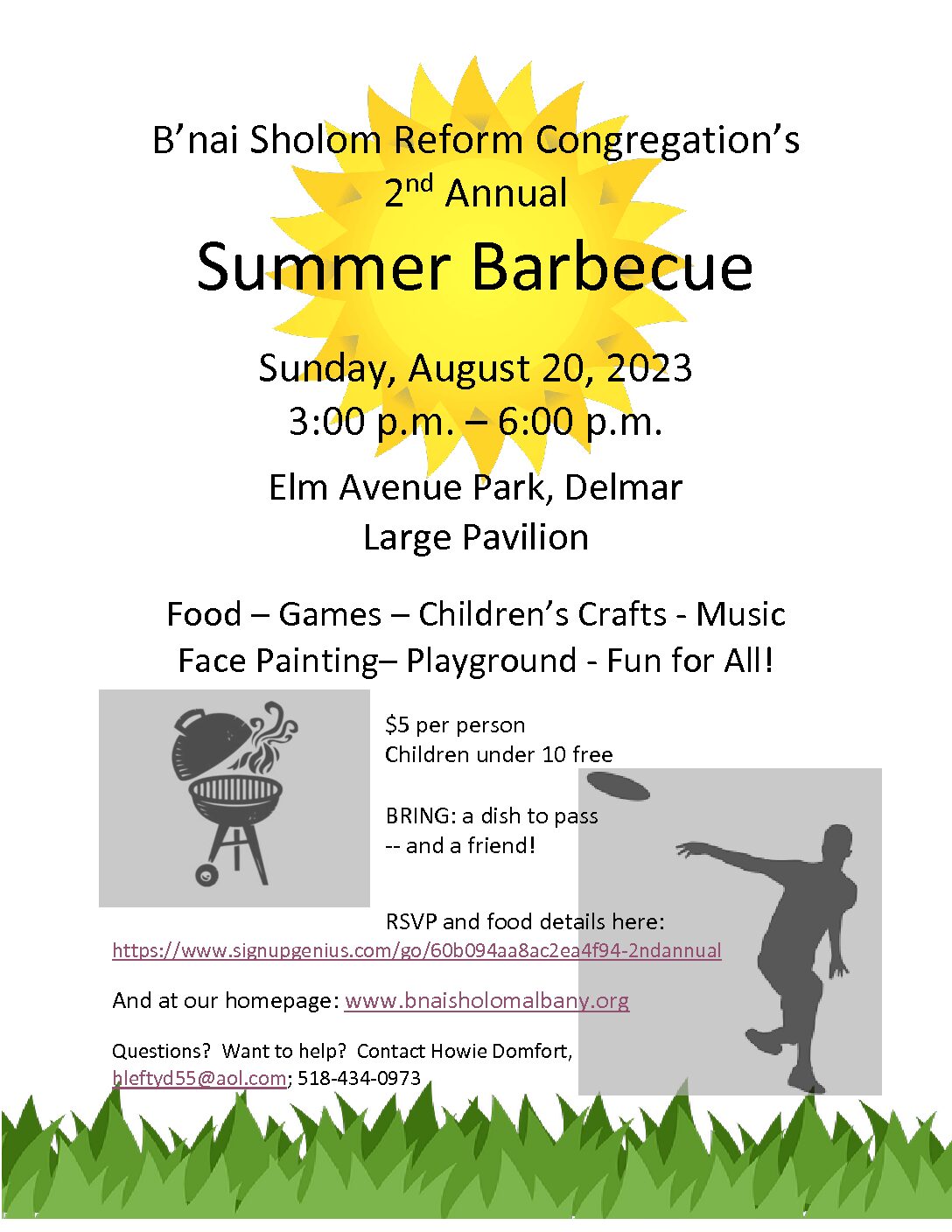 B'nai Sholom's 2nd Annual Summer Barbecue