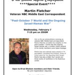 Special Zoom Event: “Post-October 7 World and the Ongoing  Israel-Hamas War”