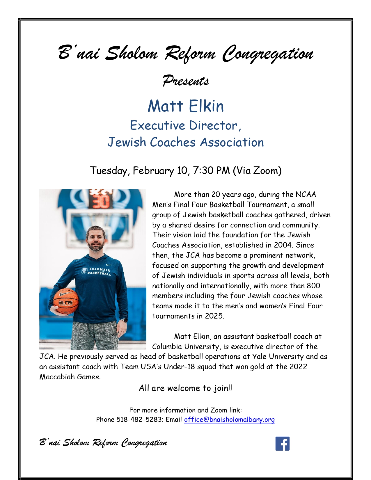 Matt Elkin Executive Director, Jewish Coaches Association