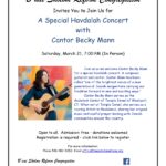 Special Havdalah Concert with Cantor Becky Mann